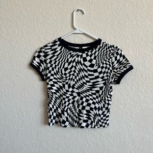 Checkered Cropped Tee